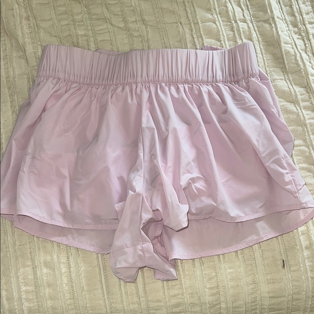 Light Pink Satin Shorts